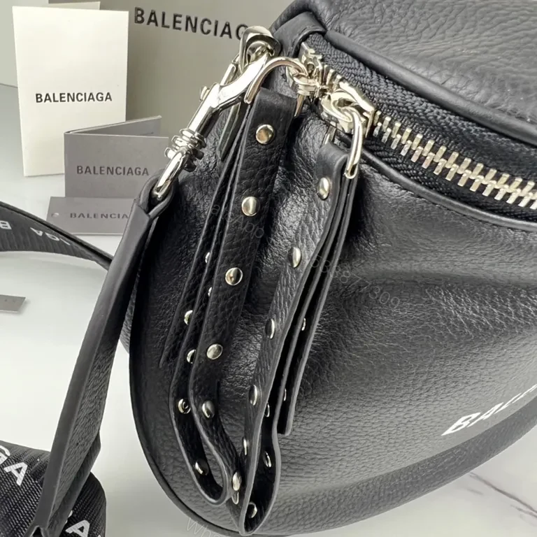 View 5 of Sleek Black Leather Belt Bag â€” Ultra-Compact, Crossbody Luxury