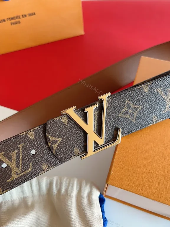 View 7 of Chic LV Monogram Belt â€“ Gold Buckle, Signature Style