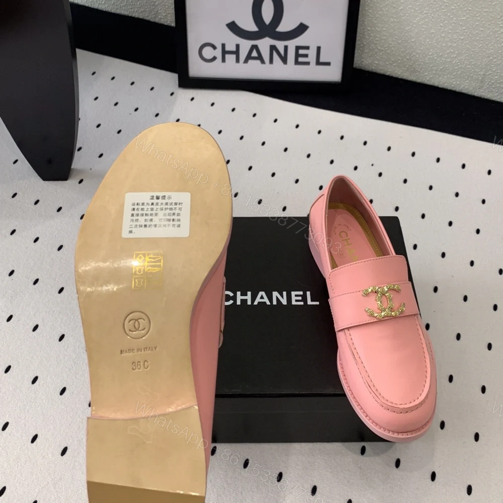 View 9 of 高仿Chanel*24S系列G45663C牛皮革樂福鞋粉色3CM免檢版