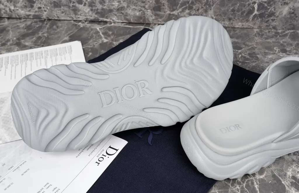View 4 of Monogram Texture Slides: Dior-Inspired Luxe Comfort