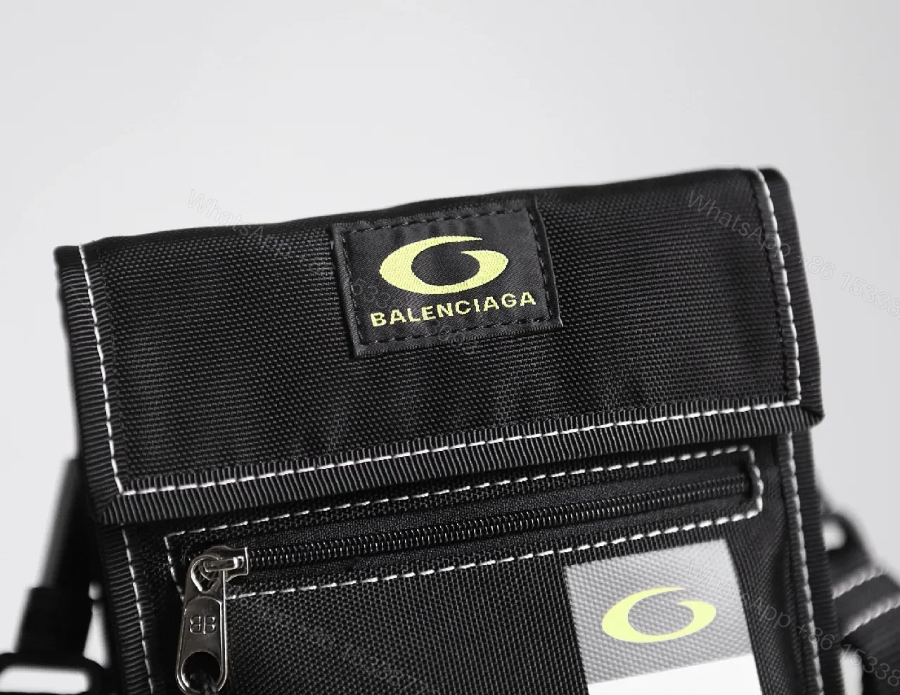 View 2 of Black Fabric Crossbody: Compact Utility Messenger, Urban Luxe, Everyday Organizer
