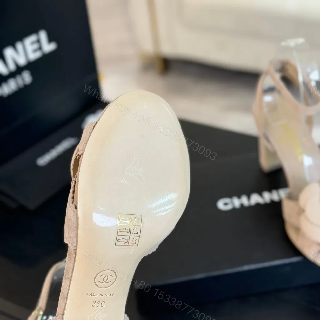 View 8 of Beige Floral Slingbacks: Couture Texture, Subtle Shine