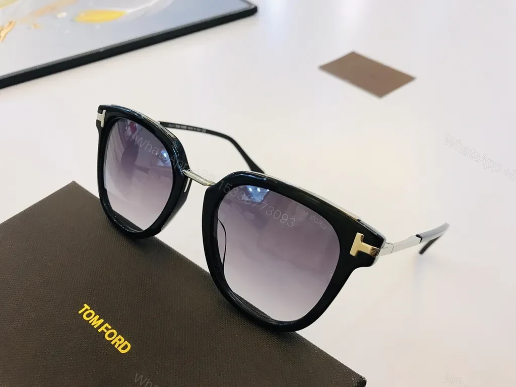 View 8 of Black Acetate Sunglasses - Tom Ford Signature Hardware Premium Frame