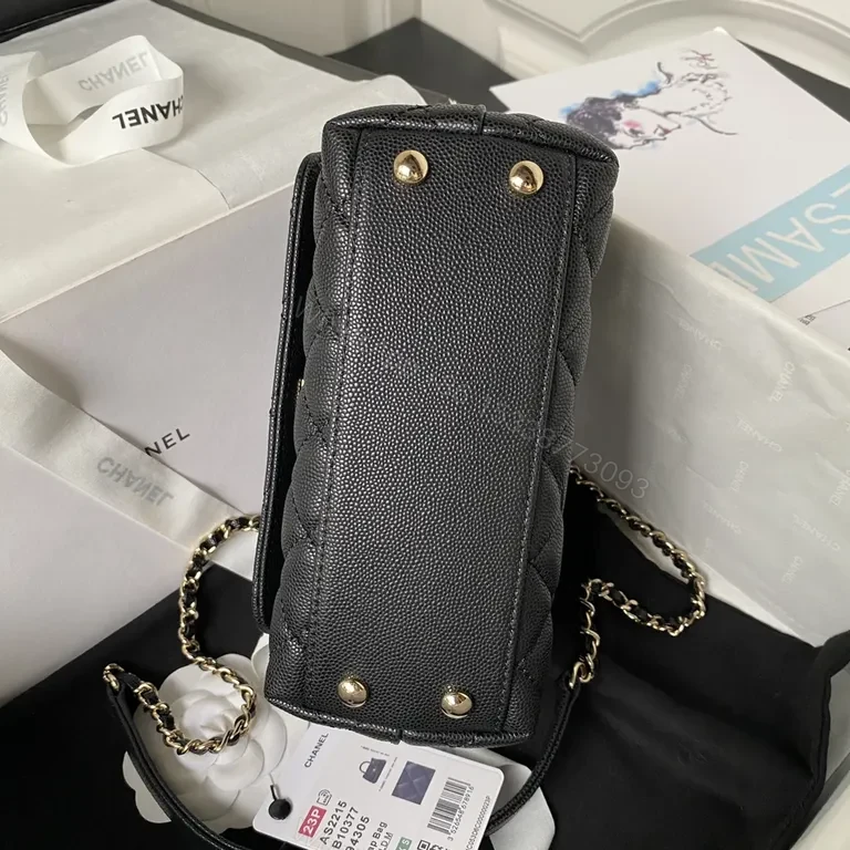 View 9 of Black Quilted Calfskin Handbag â€” Chanel-Inspired, Gold Hardware, Everyday Luxury