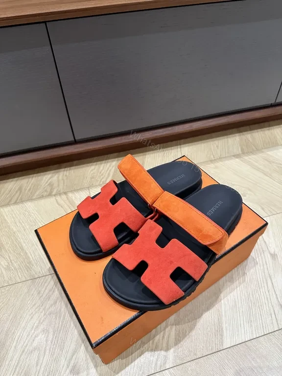 View 7 of Bold Stride: Vulkan Orange Hermes-Style Sandals