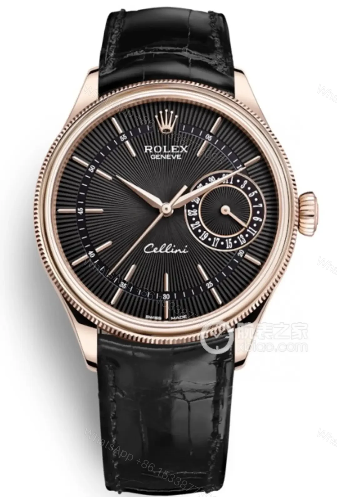 Refined cellini black dial replica 39MM Everose Gold 50515-0010 — view 1