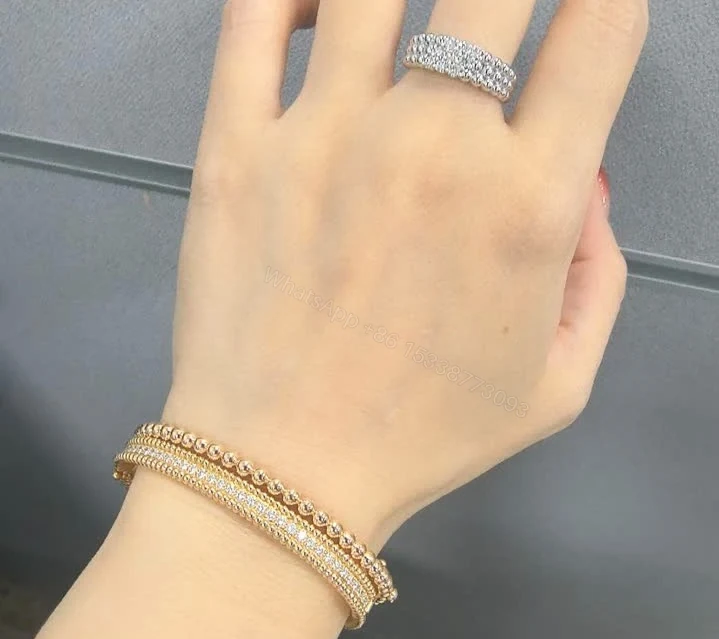 View 6 of Van Cleef & Arpels Perlée 3 Rows Diamond White Gold Ring TJ620