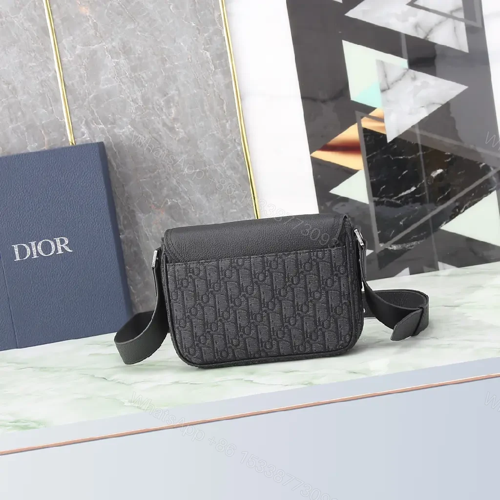 View 2 of Minimalist Crossbody: Monogram Leather, Black, Modern Chic, Durable Ease, Bag