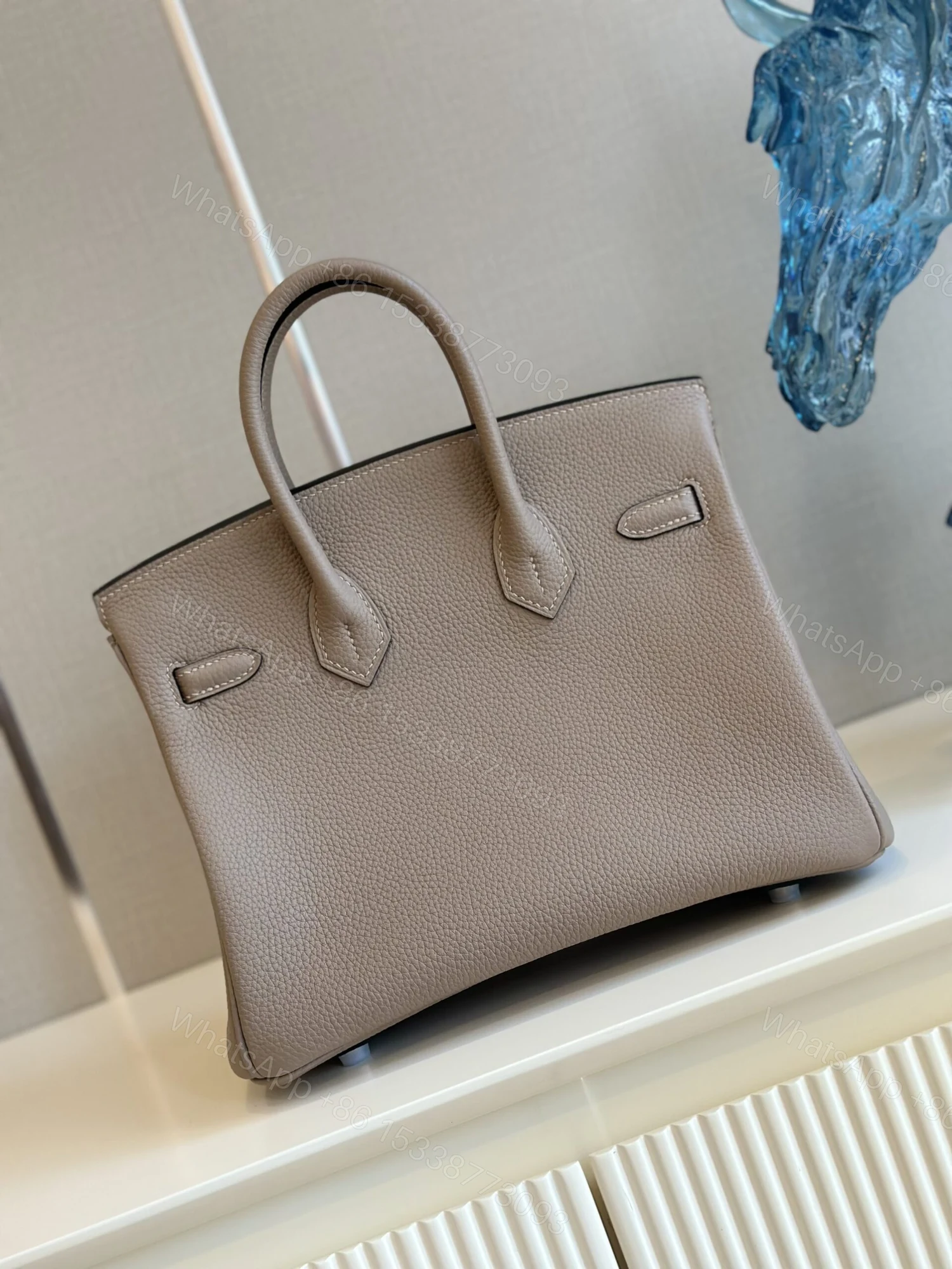 View 4 of Hermes Birkin 25 Gris Tourterelle Togo Palladium Hardware