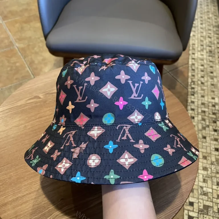 View 3 of Color-Shift Monogram Bucket Hat (Multicolor LV-Inspired)