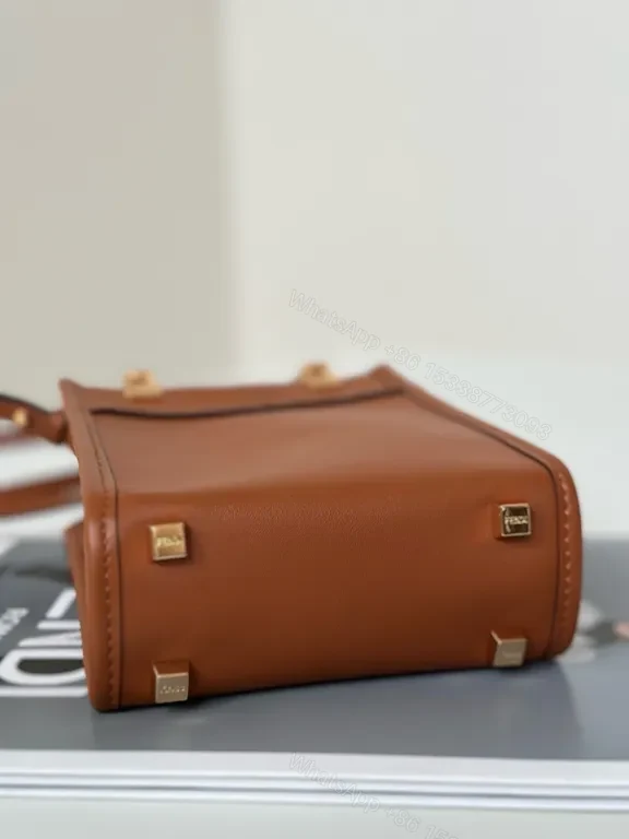 View 5 of Structured Mini Handbag: Bold Fendi Logo, Leather, Luxury
