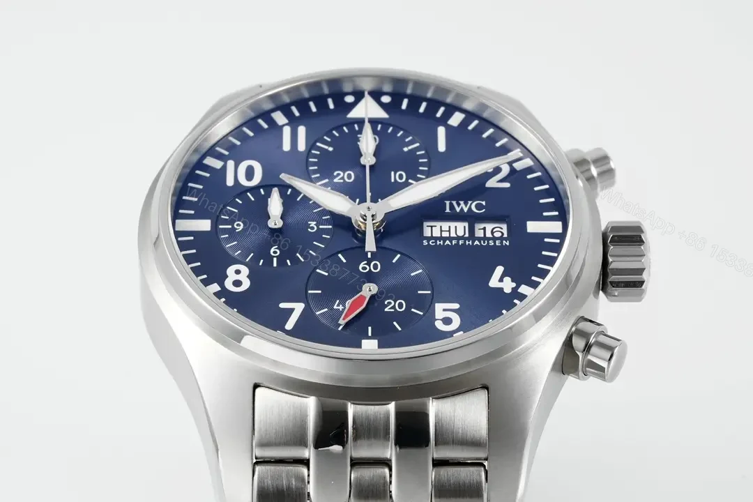 View 3 of IWC Pilot Chronograph Blue Dial Steel Bracelet 43mm IWC-PILOT-CHR-BLU43-SS