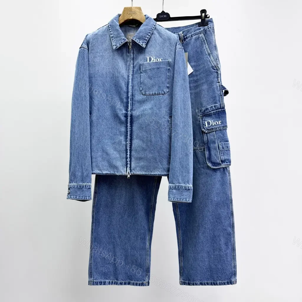 View 9 of Denim Zip Jacket with Embroidered Accent: Modern Luxe