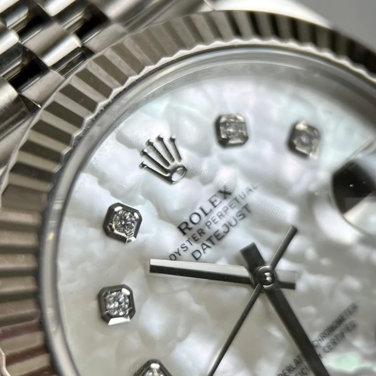 View 4 of Datejust 41mm Super Clone Mother Of Pearl Dial Moissanite Diamonds