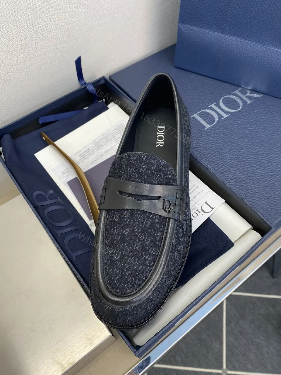 View 6 of Dark Denim Textured Driver: Premium Comfort Loafers for Everyday Sophistication