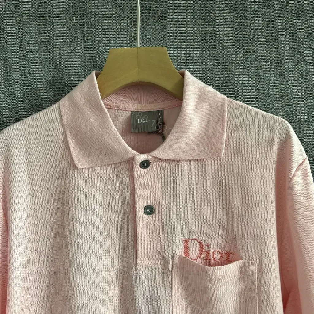 View 7 of Soft Pink Polo Cotton Blend – Subtle Monogram, Casual Luxury Polo