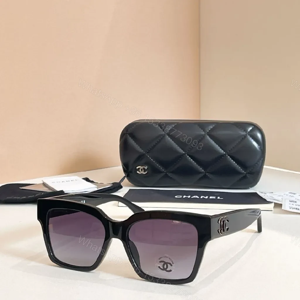 View 4 of Black Acetate Oversized Square Sunglasses + Quilted Case