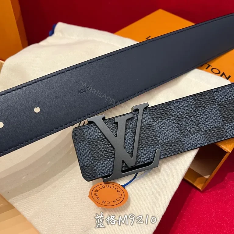 View 5 of Checkerboard LV Belt: Luxe Leather, Signature Buckle, Unisex