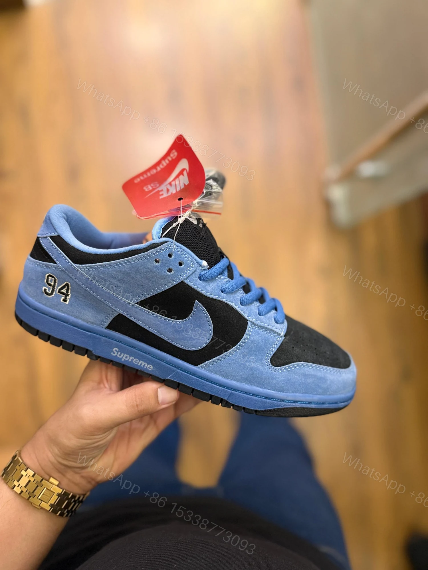 View 3 of First Copy Nike SB Dunk Supreme 94 Blue Black Ocean Fog Sneakers