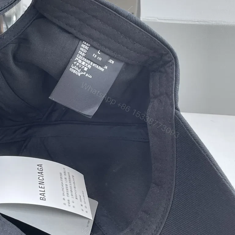 View 3 of Clean Black Cap: Luxury Cotton Twill, Logo Cap
