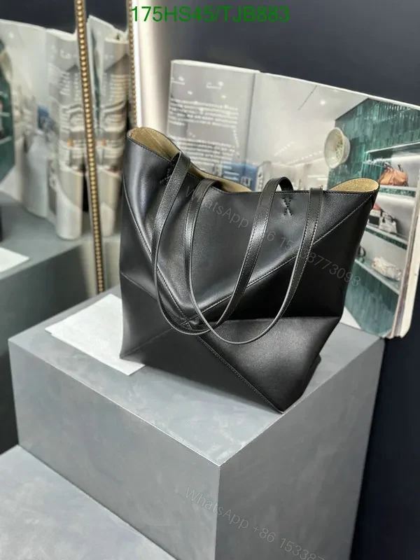 View 31 of Loewe Puzzle Fold Tote in Chocolate/Burgundy Shiny Calfskin DD9633