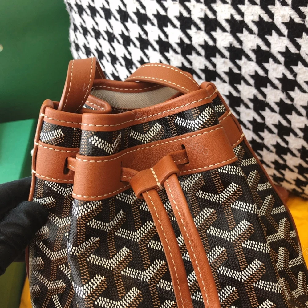 View 5 of 高仿Goyard*PEFLOT2抽繩水桶包棕色免檢版