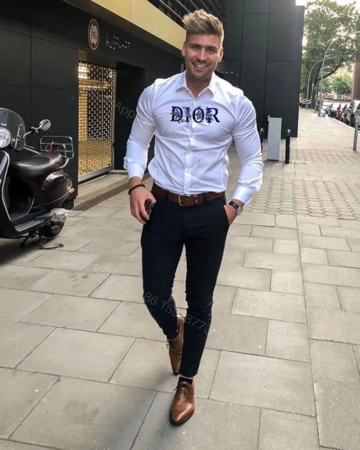 View 2 of First Copy Dior Exclusive Cotton Shirts – Premium Quality for Men