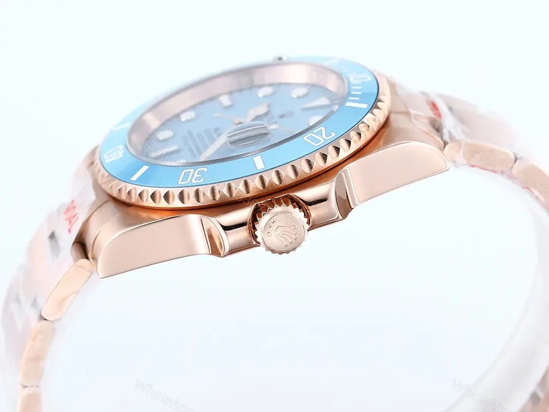 View 5 of Rolex Submariner Tiffany Rose Gold replica 40MM Oyster Bracelet Edition RLX-SUB-TIFFANY-ROSEGOLD-40MM-OYSTER-BLAKEN