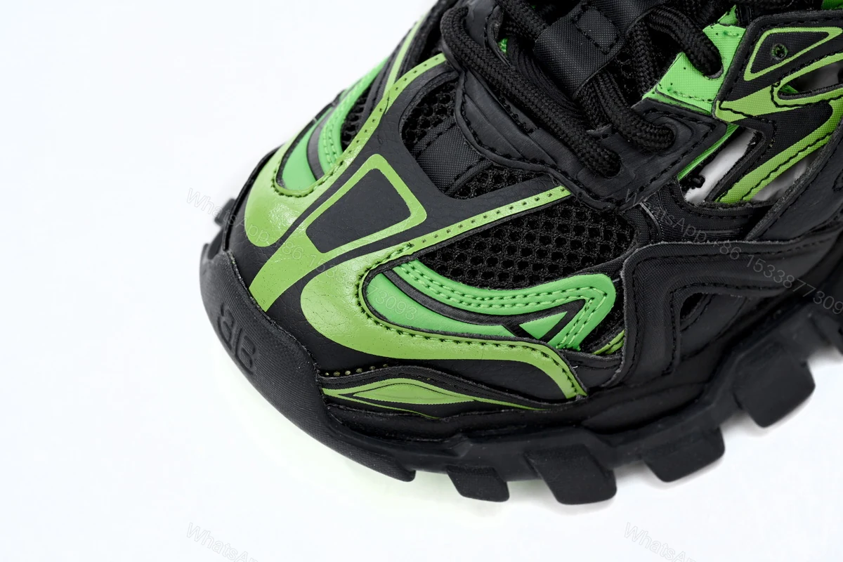 View 8 of Balenciaga Track 2 Sneaker Black Green 568614 W2GN3 1086