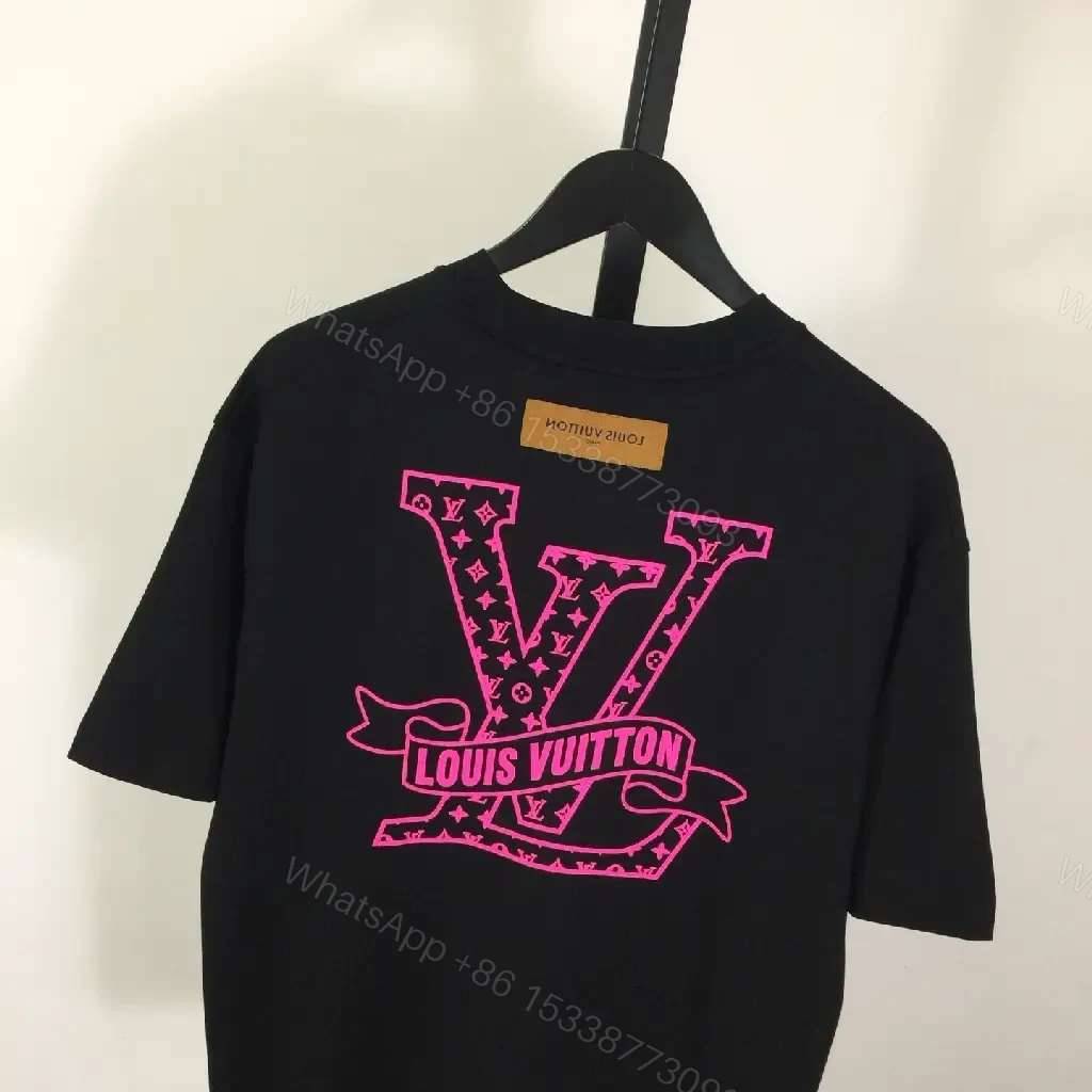 View 5 of Black Cotton Monogram Tee – Bold Luxe Streetwear Top
