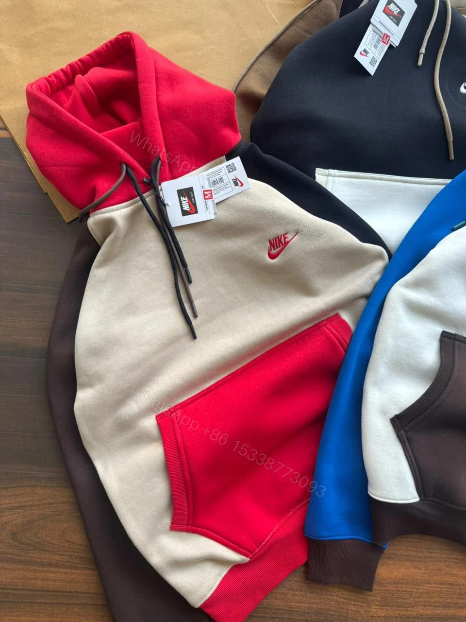 View 3 of FIRST COPY NIKE 3-Thread cotton fleece hoodie