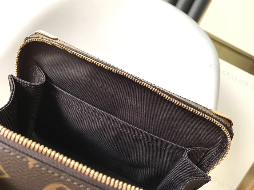 View 5 of Compact Monogram Crossbody with Striped Leather Accents