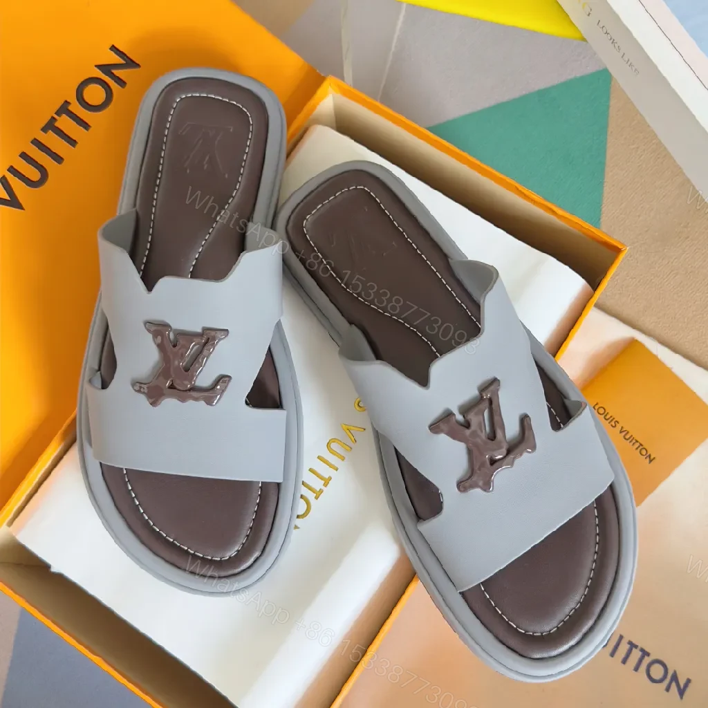 Soft-Glow Gray Luxury Slip-Ons: Modern Comfort Sandals — view 1