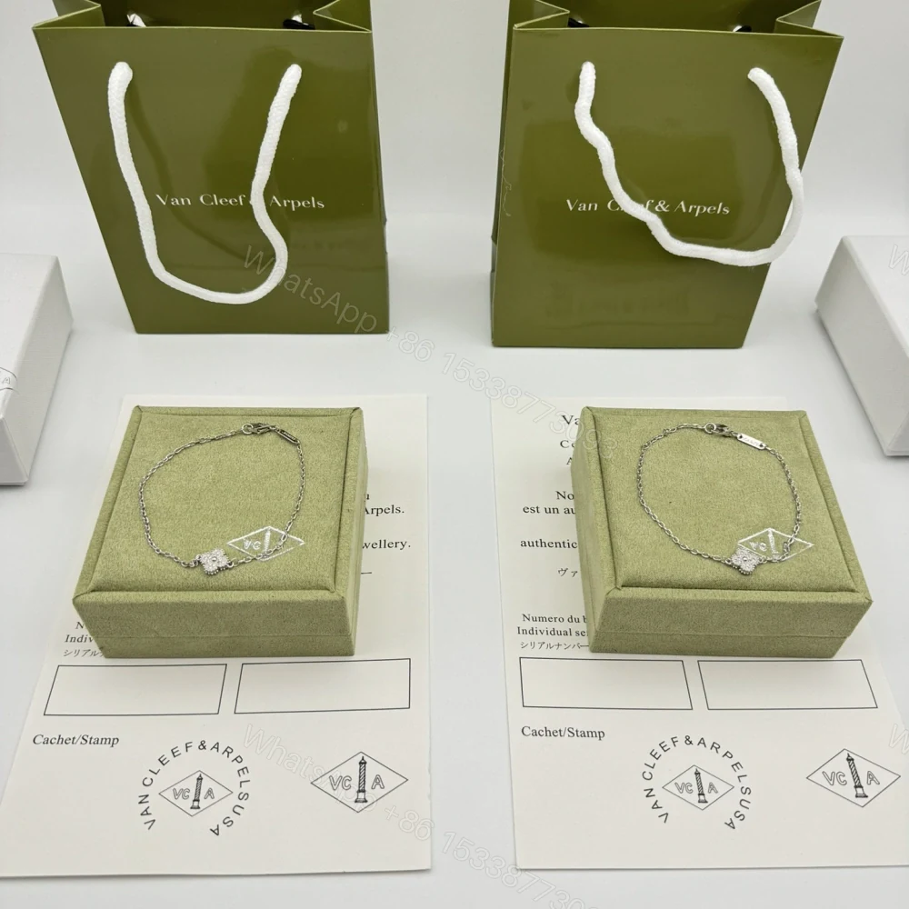 View 6 of 高仿首飾VanCleef&Arpels*RO85600鑽石單花白金手鏈