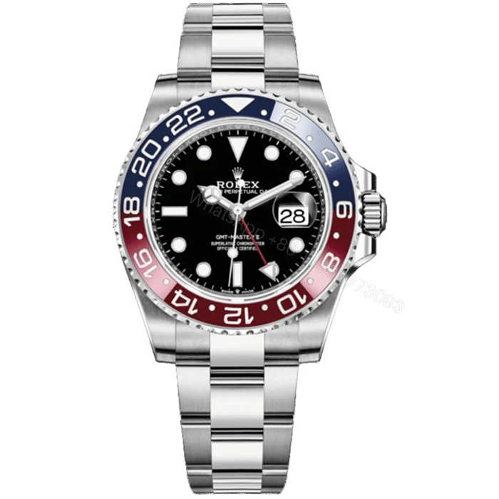Rolex GMT Master II Pepsi Oyster Stainless Steel Watch — view 1