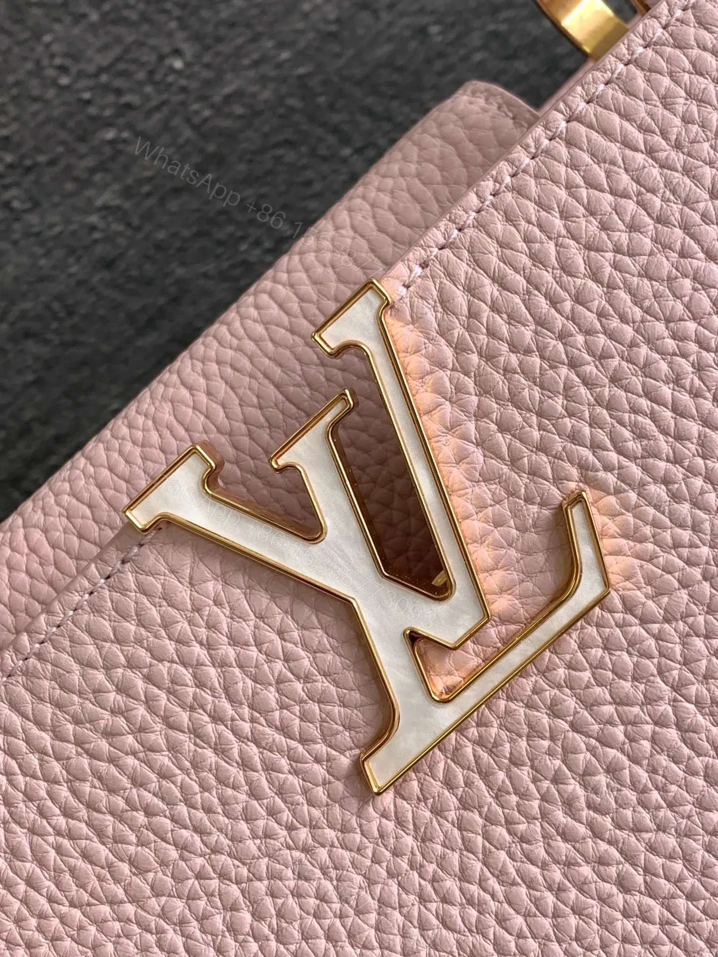 View 5 of Louis Vuitton LV Capucines BB Pink Handbags Lock Gold 27x18x9cm