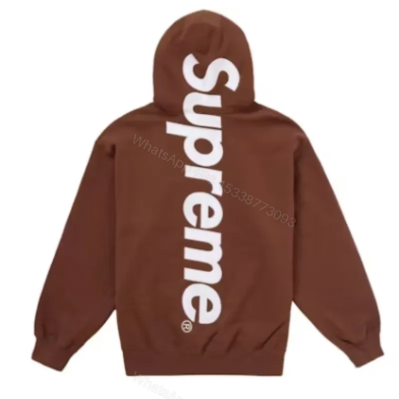 View 2 of Supreme Satin Appliqué Hoodie Sweatshirt Brown