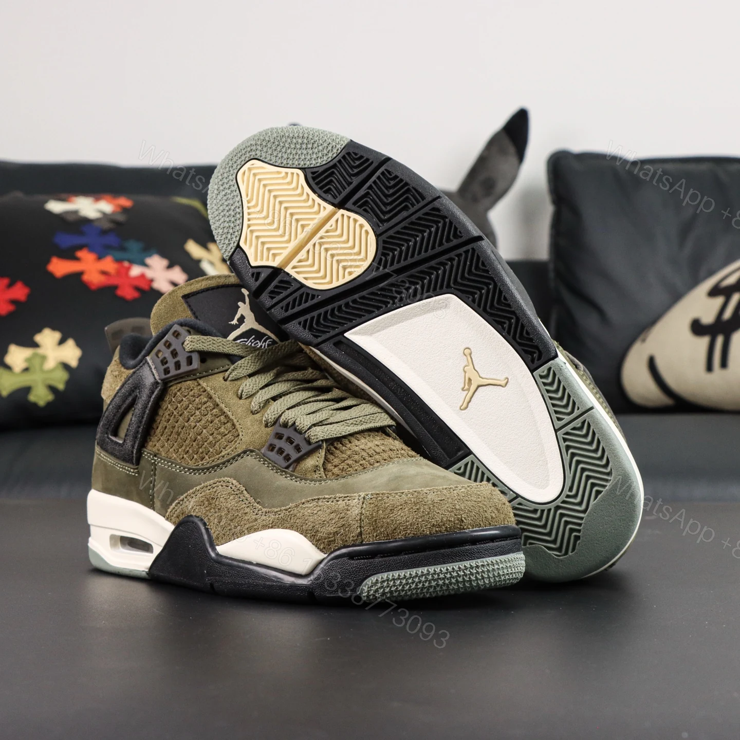 View 3 of Air Jordan 4 Retro SE Craft Medium Olive Reps