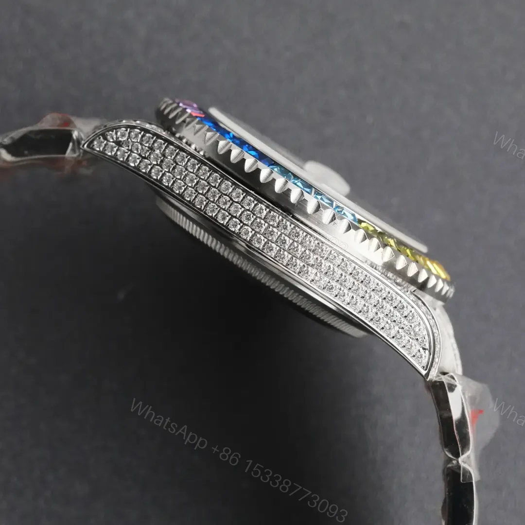 View 6 of Fake Rolex GMT-Master II Rainbow Iced Out Diamond 126759-0001