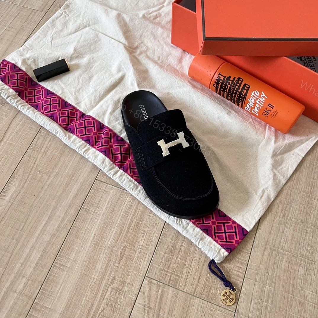 View 3 of HERMÈS GO MULE H SANDAL IN BLACK