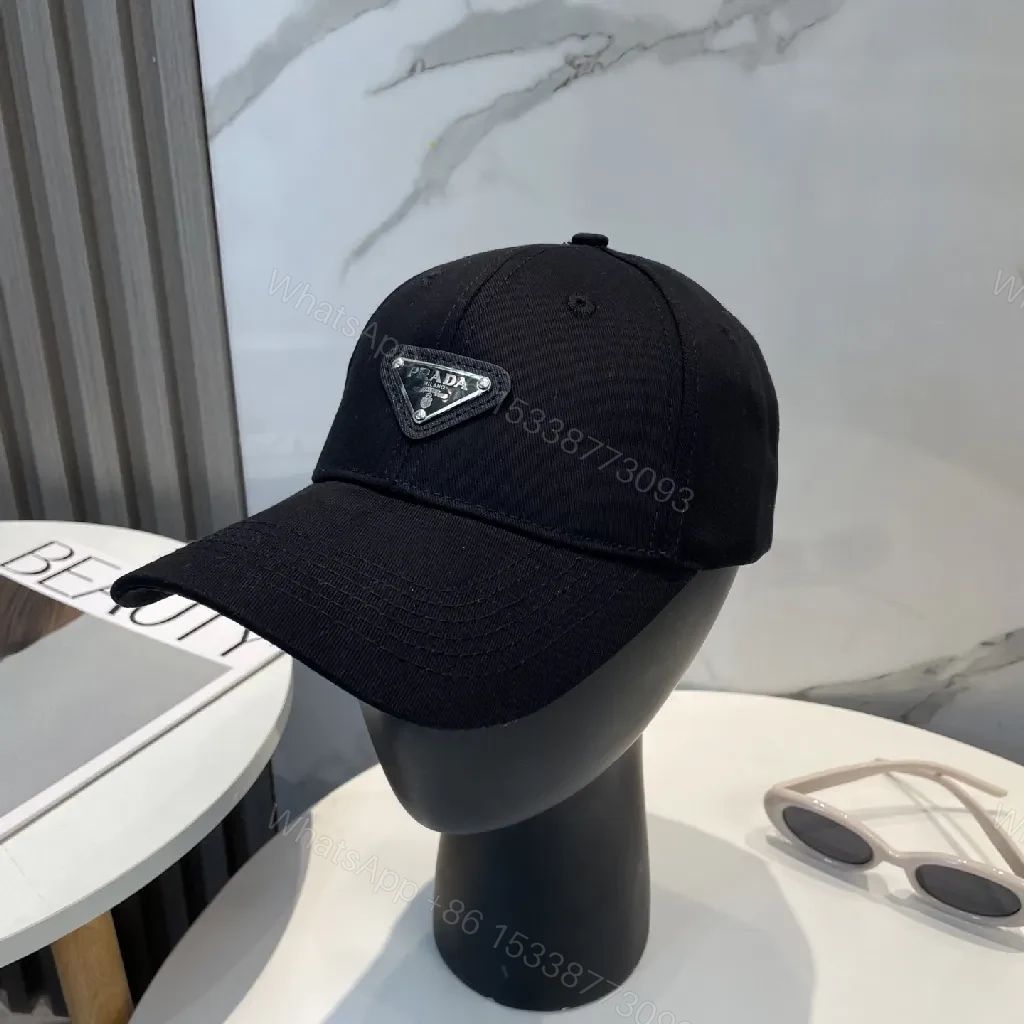 View 7 of Black Cotton Cap with Subtle Triangle Patch Capes?