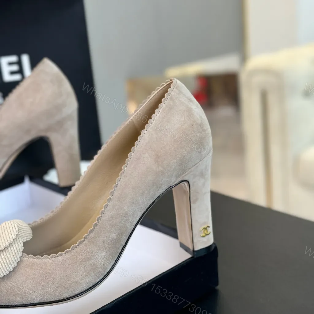 View 4 of Refined Lace-Flower Chanel-Style Pointed-Toe Pumps