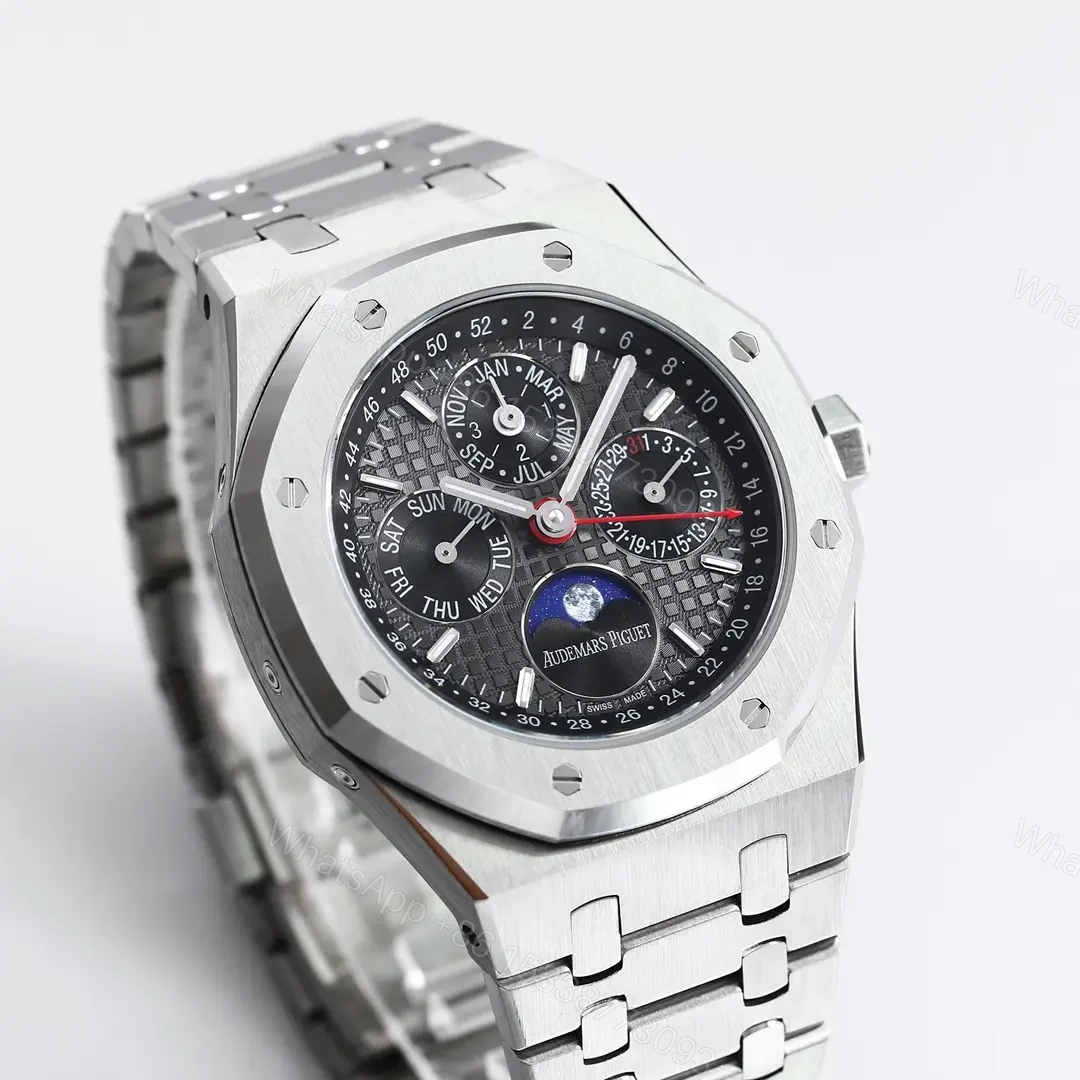 View 2 of R8 Factory Audemars Piguet Royal Oak Perpetual Calendar Watch – Blue Dial with Stainless Steel Case and Bracelet