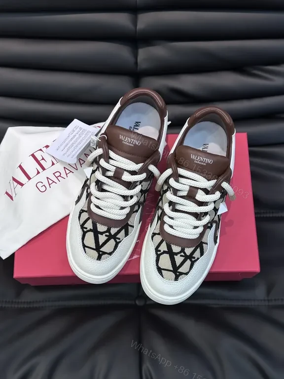 Valentino Garavani High-Top Sneakers: Brown Leather Luxe — view 1
