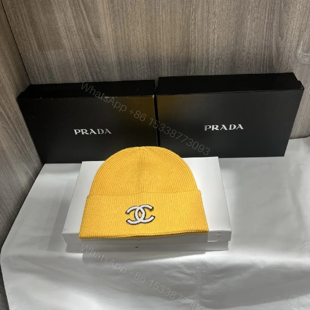 View 3 of Lux Knit Beanie with Logo Emblem - Premium Winter Hat