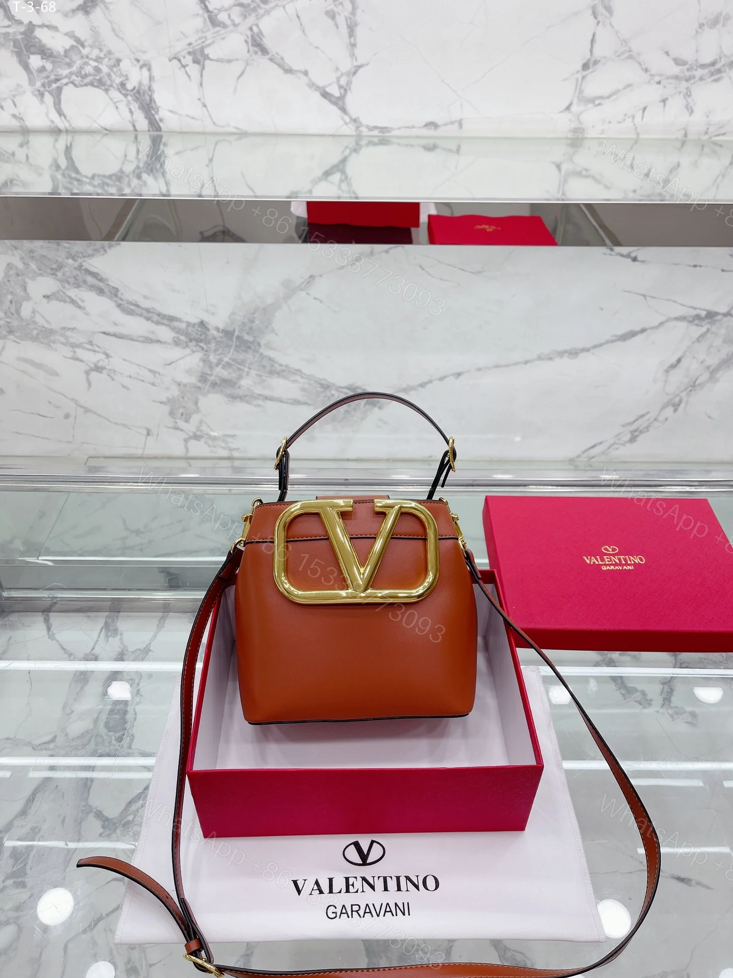 View 2 of VALENTINO GARAVANI SUPERVEE BUCKET BAG BROWN 20CM