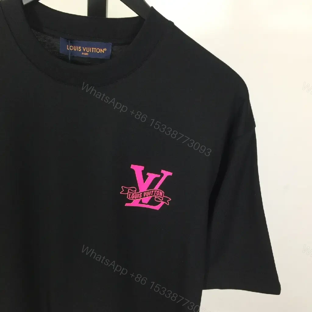 View 6 of Black Cotton Monogram Tee – Bold Luxe Streetwear Top