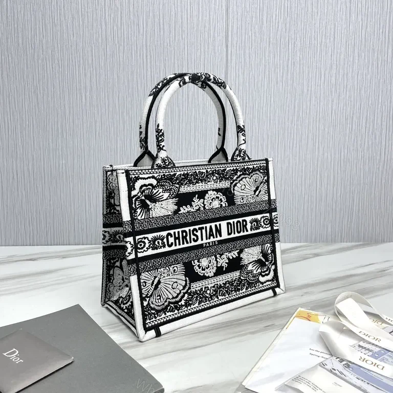 View 6 of Bold Couture Tote: Black-White Tapestry Designer Tote