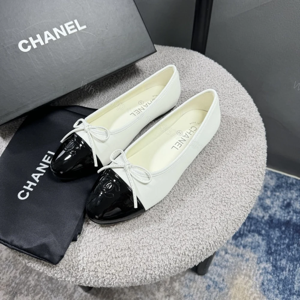 View 3 of Chanel Ballerina Flat Shoes In White