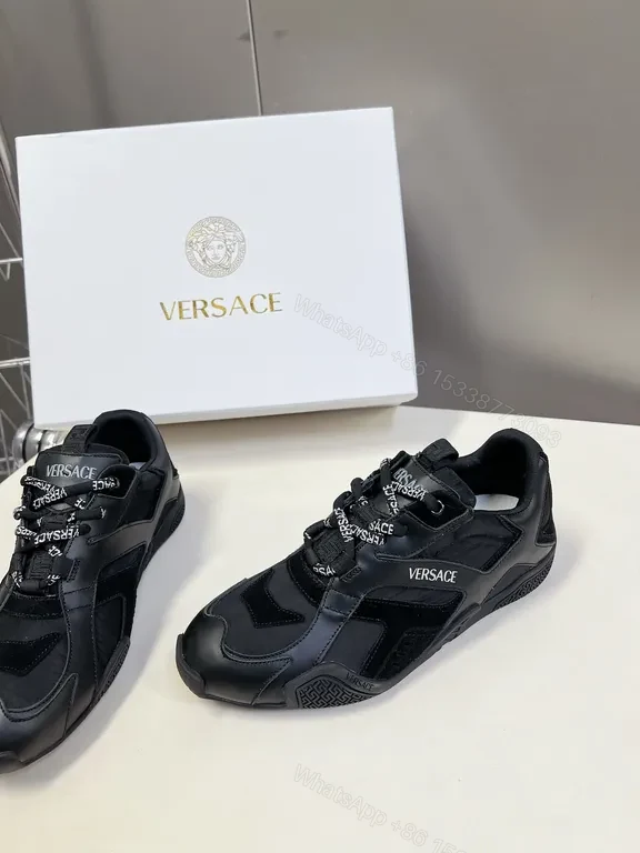 View 3 of Black Velocity Runner: Versace-Inspired Luxury Sneaker